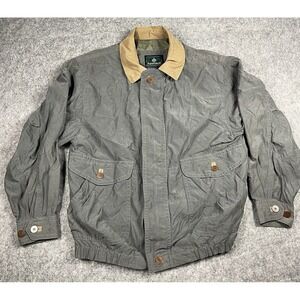 Rainforest Windbreaker Jacket Mens Medium Gray Lined Microfiber Outdoors Travel